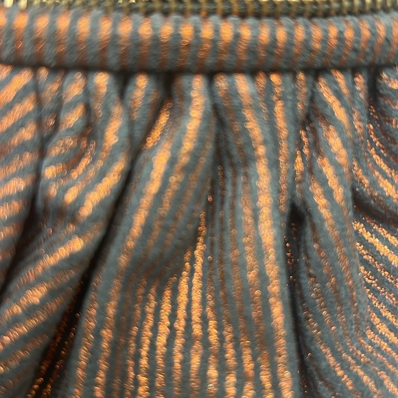 Brown and copper suede puff pouch cosmetic bag by Llani - Picture 10 of 10